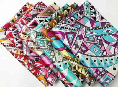 1 meter X 1.48 meter Geometric Patchwork Charmeuse Lining Silky Satin Fabric - Bild 1 von 4