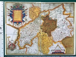Old Tudor Saxton 1500s Northamptonshire, England 1576 Antique Reprint Historical - Picture 1 of 12