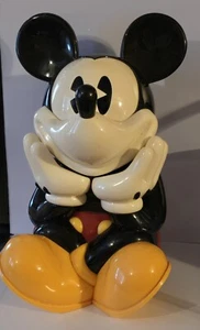 Mickey Mouse Talking Hard Plastic Cookie Jar, Says "Gosh It's Snack Time Again" - Picture 1 of 11