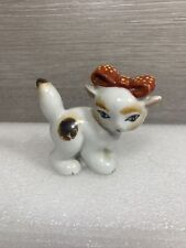 Vintage Occupied Japan Kitten With Red Bow 3”
