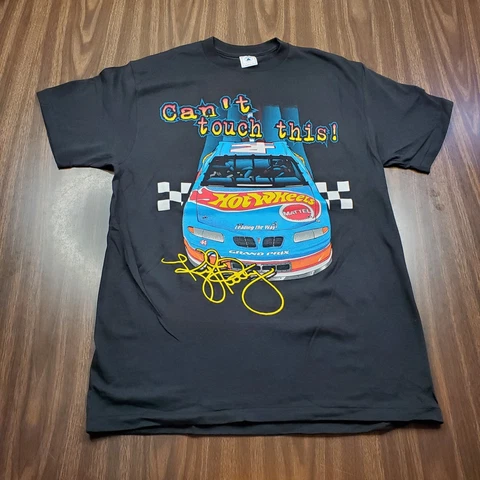 Vintage Kyle Petty Hot Wheels T-Shirt Large Can't Touch This NASCAR Front Back Cover