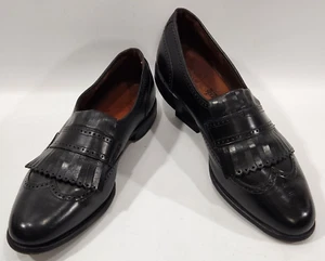 Scarpe mocassini uomo Allen Edmonds Winslow 10,5D nero kiltie pelle punta mandorla - Foto 1 di 16