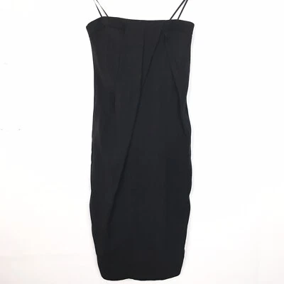 A.L.C. Vestido Francis para mujer sin tirantes funda drapeada frontal negro talla 2 Foto 1 de 4