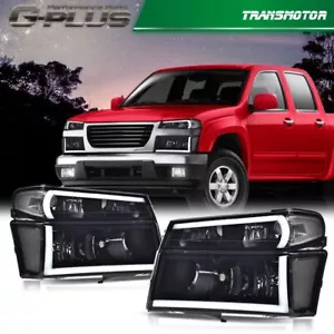 Fit For 2004-2012 Chevy Colorado GMC Canyon Black LED DRL Headlights Lamps - Bild 1 von 12