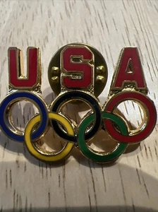 USA Olympia Ringe Pinback - Bild 1 von 7