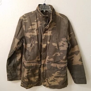 Gap Jacket Men Size M Camo Military Heavyweight Canvas Hood Coat 5284 - Picture 1 of 10