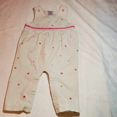 Mameluco Healthtex bebé niña beige bordado a presión 100 % algodón 12 meses Foto 1 de 4