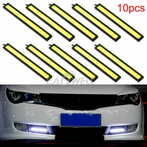 US 10PCS 12V LED STRIP DRL DAYTIME RUNNING LIGHT FOG COB CAR LAMP DRIVING WHITE - Bild 1 von 12
