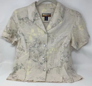 HAVANA JACK'S CAFE, PETITE SMALL SHORT SLEEVE HAWAIIAN BLOUSE TOP - Picture 1 of 5