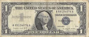 USA $1 Silver Certificate Series of 1957 A Block A-A Circulated Banknote ZD - Picture 1 of 2