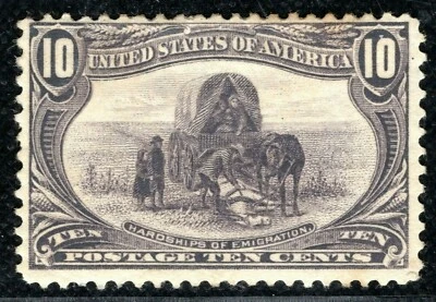 USA Stamp Scott.10c Trans-Mississippi WAGON HORSES (1898) Mint MM c$150 LIME170 - Image 1 of 4