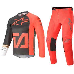 ALPINESTARS YOUTH KIDS MOTOCROSS KIT PANTS JERSEY - RACER COMPASS RED FLUO GREY - Picture 1 of 6