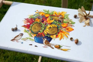 Merejka Counted Cross-Stitch Kit Sunflowers K-80 - Picture 1 of 4