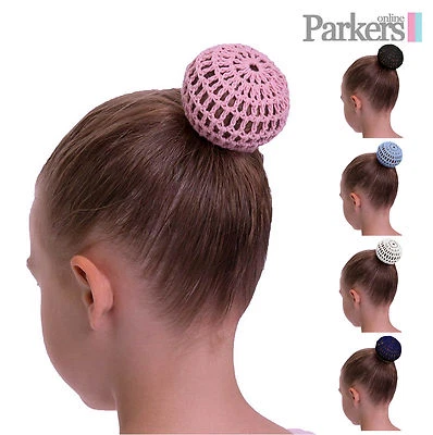 NEW PACK OF 3 CROCHET BUN NET COVER BALLET DANCE EXAM BLUE PINK WHITE NAVY BLACK - Image 1 of 4