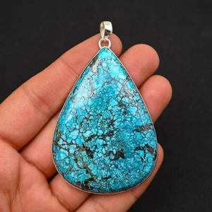 Ciondolo gioiello fatto a mano argento sterling 925 pietra turchese naturale regalo per - Foto 1 di 6