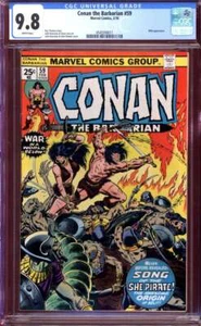 CONAN THE BARBARIAN #59 CGC 9.8 WHITE PAGES // MARVEL COMICS 1976 - Picture 1 of 2
