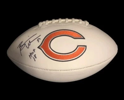 Brian Urlacher Autographed Chicago Bears Logo Football “HOF 18”Beckett Witnessed - Image 1 of 4