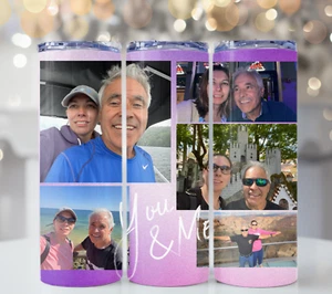 YOU & ME (LOVE) COLLAGE TUMBLER 20 OZ - Picture 1 of 2