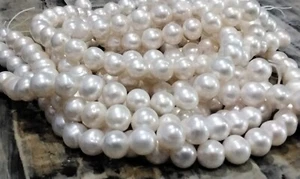 Natural Cultured Freshwater Pearl,Grade A, 8-9mm, Approx 46 pc,Floral White - Picture 1 of 4