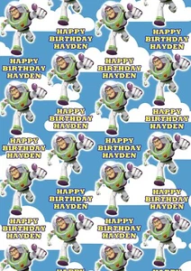 BUZZ LIGHTYEAR Personalised Birthday Gift Wrap - Disney Toy Story Wrapping Paper - Picture 1 of 1