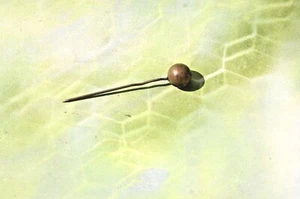 Antique Brass Ball & Shank Hat Pin, 3”  FREE SHIPPING! - Imagen 1 de 6
