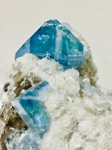 Blue Fluorite with Muscovite, Baryte & Quartz | 943 g | Hunan Province, China - Picture 1 of 14