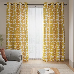 Mustard Yellow Curtains Linen Curtains for Living Room, 96 Inches Long Gromme... - Foto 1 di 7
