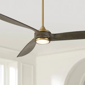 60" Casa Vieja La Jolla Surf Soft Brass LED Ceiling Fan with Remote - Picture 1 of 8
