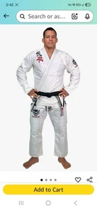 SHOGUN Kampf Jiu Jitsu Uniform Baumwolle BJJ weiß Größe A2L schneller kostenloser Versand - Bild 1 von 4