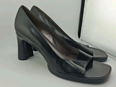 NUEVO Zapatos de salón Enzo Angiolini punta cuadrada abierta Botonis tacones bloque ovalados 9 M ÚNICOS  Foto 1 de 4