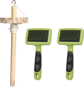Kunststoffwolle Carder Hand Carders Spinnbürste Holzwerkzeug - Bild 1 von 4