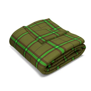 Olive, Green, and Brown Flannel Arctic Fleece Blanket - Picture 1 of 13