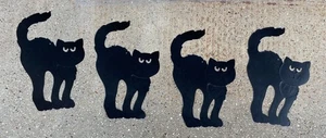 Schwarze Katze hängend geprägt Fenster Halloween Ausstanzung 12,5" gestanzt Lot 4 Vintage - Bild 1 von 12