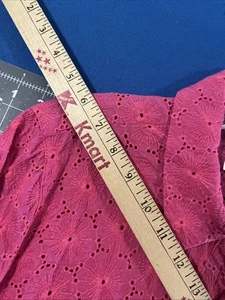 Coldwater Creek Eyelet Top Size L Pink Embroidered Starburst / Floral Beach Pool - Picture 1 of 10