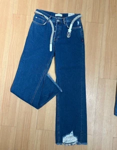 MANGO Damen Jeans Blau – Street-Style Jeans relaxed Fit Gr. 36 blau Neu - Picture 1 of 2