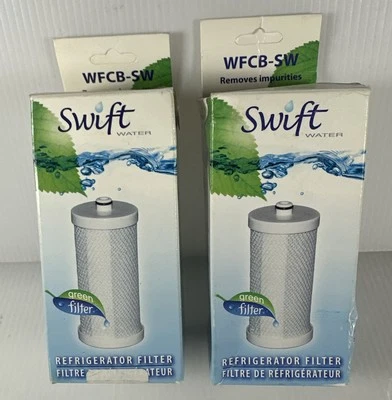 Nuevos filtros verdes SWIFT WFCB-SW filtro de agua para refrigerador lote de 2 para WFCB Foto 1 de 4