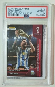 LIONEL MESSI ARGENTINA 2022 PANINI INSTANT  118 FIFA WORLD CUP QATAR  PSA 10 - Imagen 1 de 2