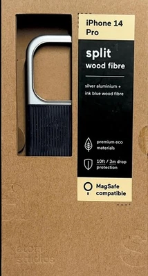 Atom Studios Split Wood Case with Magsafe for Apple iPhone 14 Pro- Ink Blue - Image 1 of 2