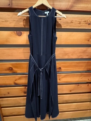 Mono Joie Azul Marino Sin Mangas Cintura Corbata Puntada en Contraste US6  Foto 1 de 3