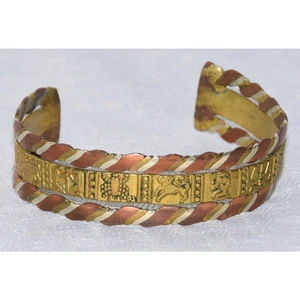 Brazalete de metal mezclado en capas de plata esterlina - cobre - latón zodiaco - Imagen 1 de 6