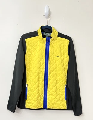 Jaqueta Lauren Ralph Lauren Feminina Ativa Amarela Acolchoada Zíper Completo Tamanho XL - Imagem 1 de 4