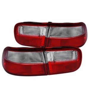 Red/Clear Fits 92-95 Honda Civic 2Dr 4Dr Tail Lights Brake Lamps Left+Right Pair - Picture 1 of 8