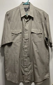 Roper Herren Large Western Kurzarm Hemd Perlen Druckknopf hellbraun weiß gestreift - Bild 1 von 9