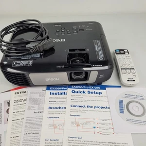 Epson Pro EX7260 3LCD WXGA Wireless Projector HDMI Model H845A Eco W/Remote  - Picture 1 of 9