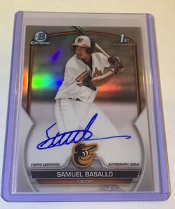 Samuel Basallo 2023 Bowman Chrome Prospect AUTO REFRACTOR 1er #CPA-SB/499 RC - Imagen 1 de 2