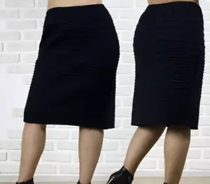 Calvin Klein Pencil Skirt Scuba Women's Size 8 Black Office Career Work New - Picture 1 of 9