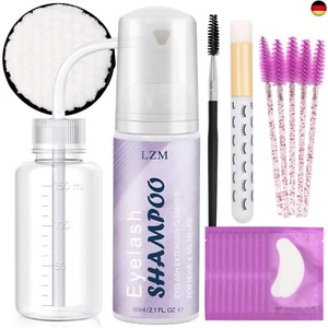 LZM wimpernshampoo für wimpernverlängerung wimpern shampoo 60ML+Spülflasche+ Re - Bild 1 von 6