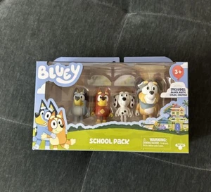 Bluey & Friends School Pack Bluey, Rusty, Chloe, Calypso Figure Set Kids Toy NEW - Picture 1 of 2