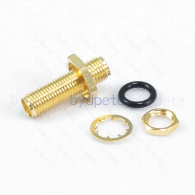 SMA female to female jack bulkhead Waterproof ORing Nut Washer adapter connector - Image 1 of 4