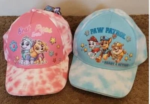 Lot of 2 Toddler Girls Boys PAW PATROL Baseball Caps Hats Best Pups Tie Dye NWT - Picture 1 of 1